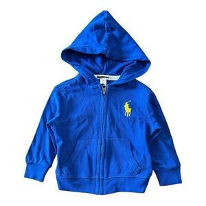 Polo Ralph Lauren Toddler Boys blue Full zip fleece Hoodie Jacket